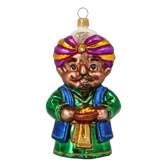 King Balthazar. Handmade Glass Christmas ornament.