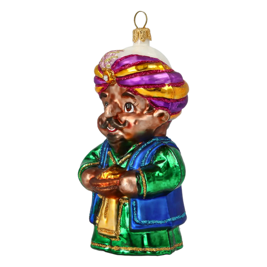 King Balthazar. Handmade Glass Christmas ornament.