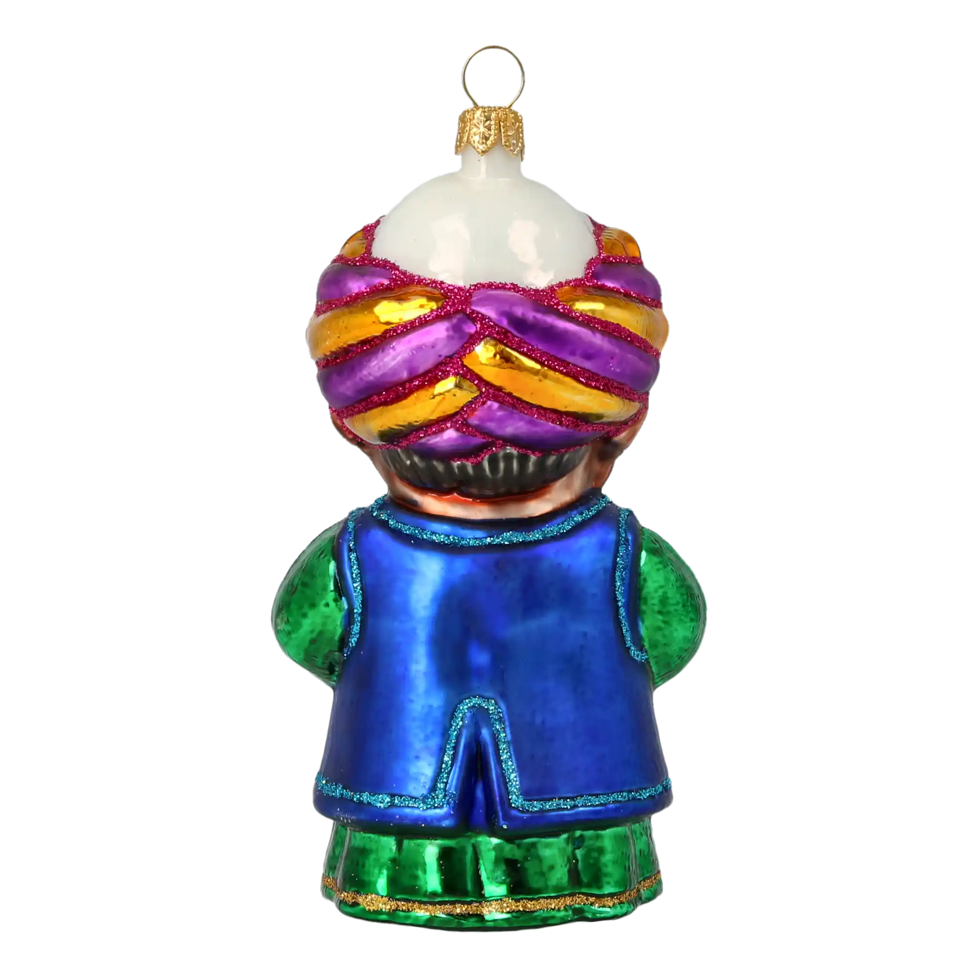 King Balthazar. Handmade Glass Christmas ornament.