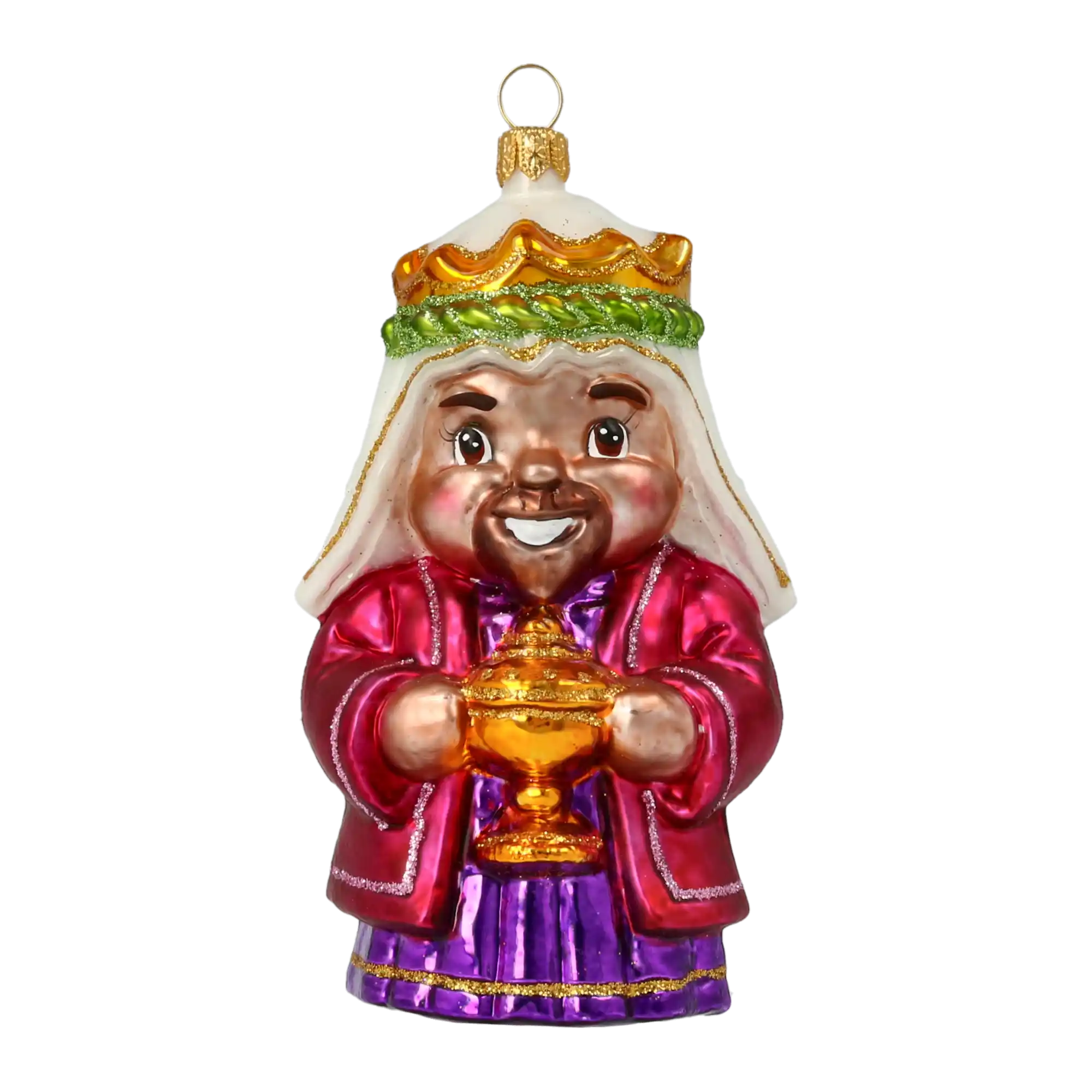 King Kacper. Handmade Glass Christmas ornament.