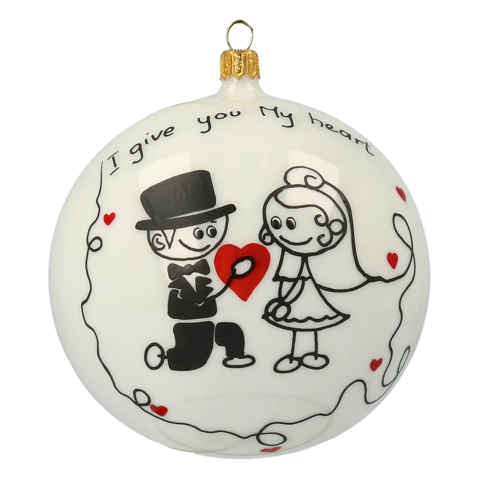 Bomb "Love Confession". Handmade Glass Christmas ornament.