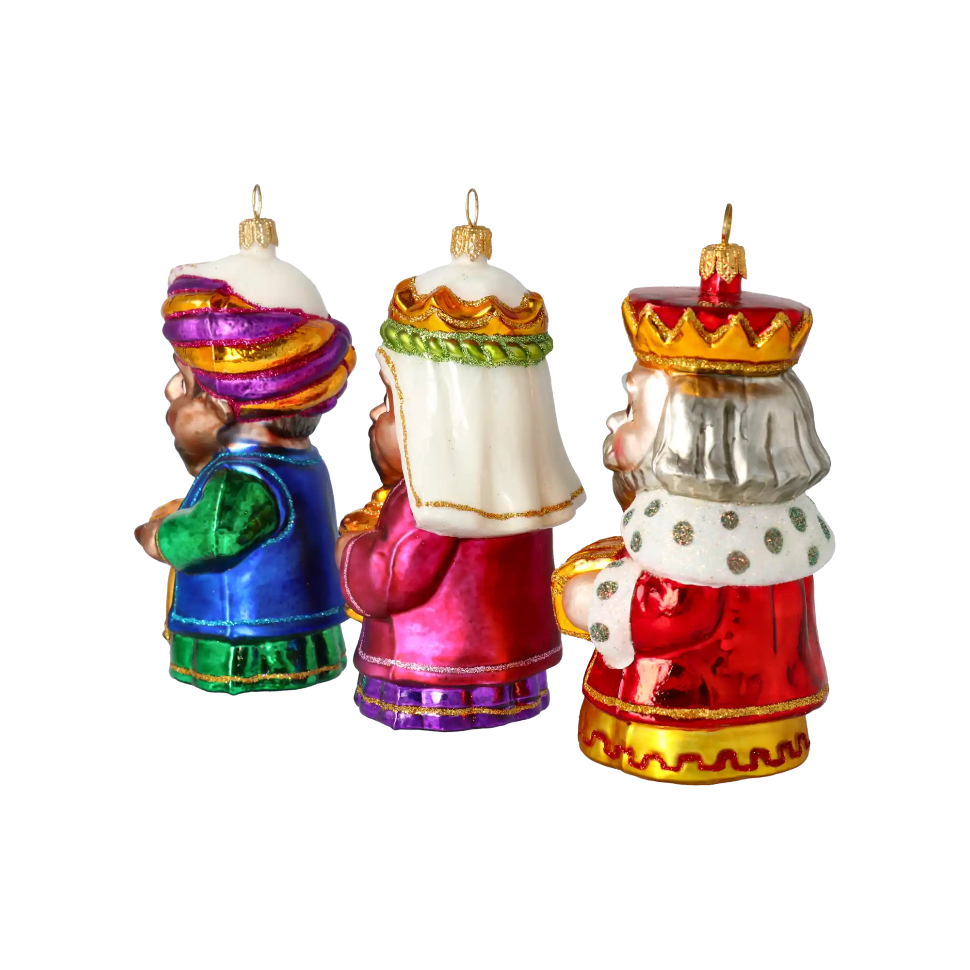 The Three Kings of Christmas Night. Handmade Glass Christmas ornament.