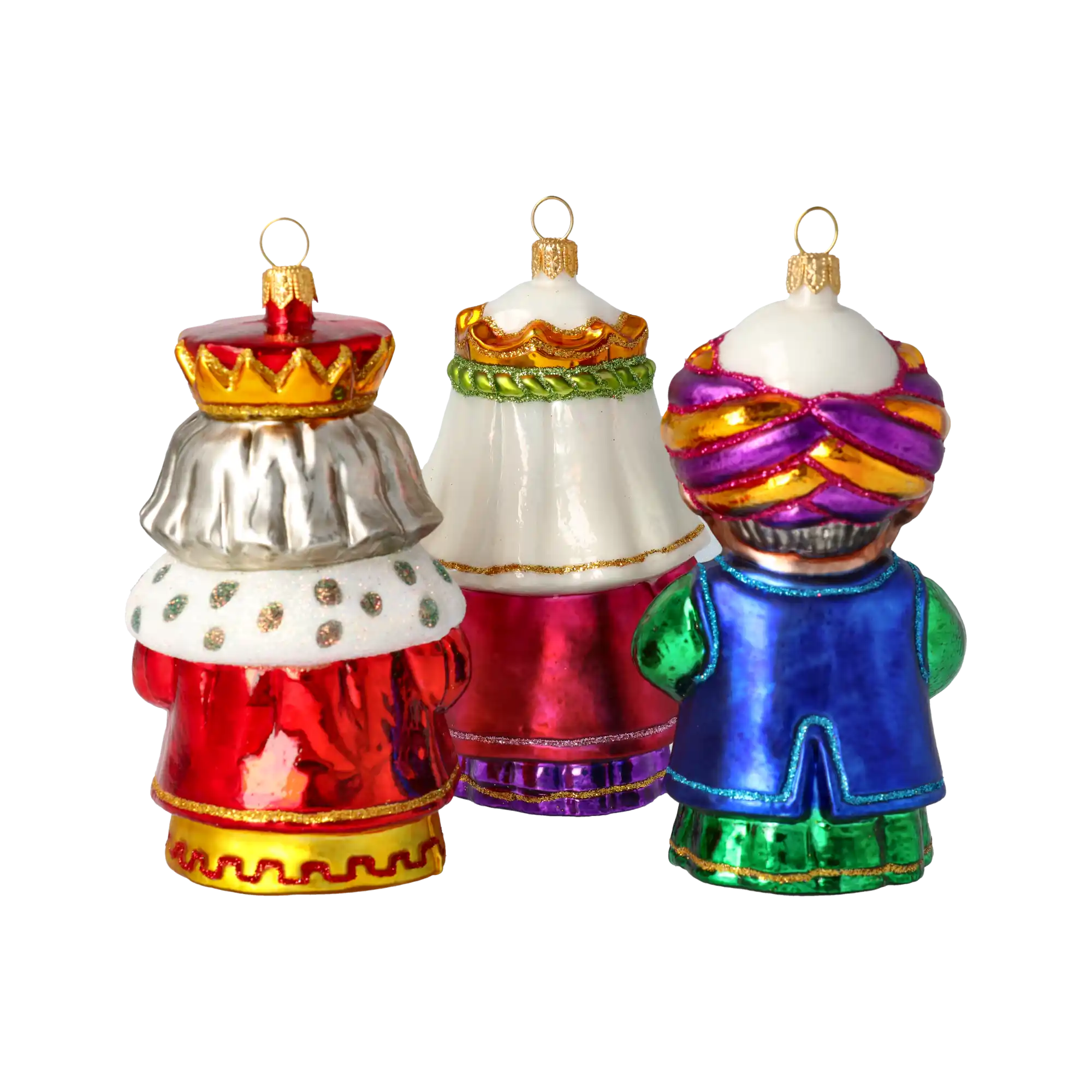 The Three Kings of Christmas Night. Handmade Glass Christmas ornament.