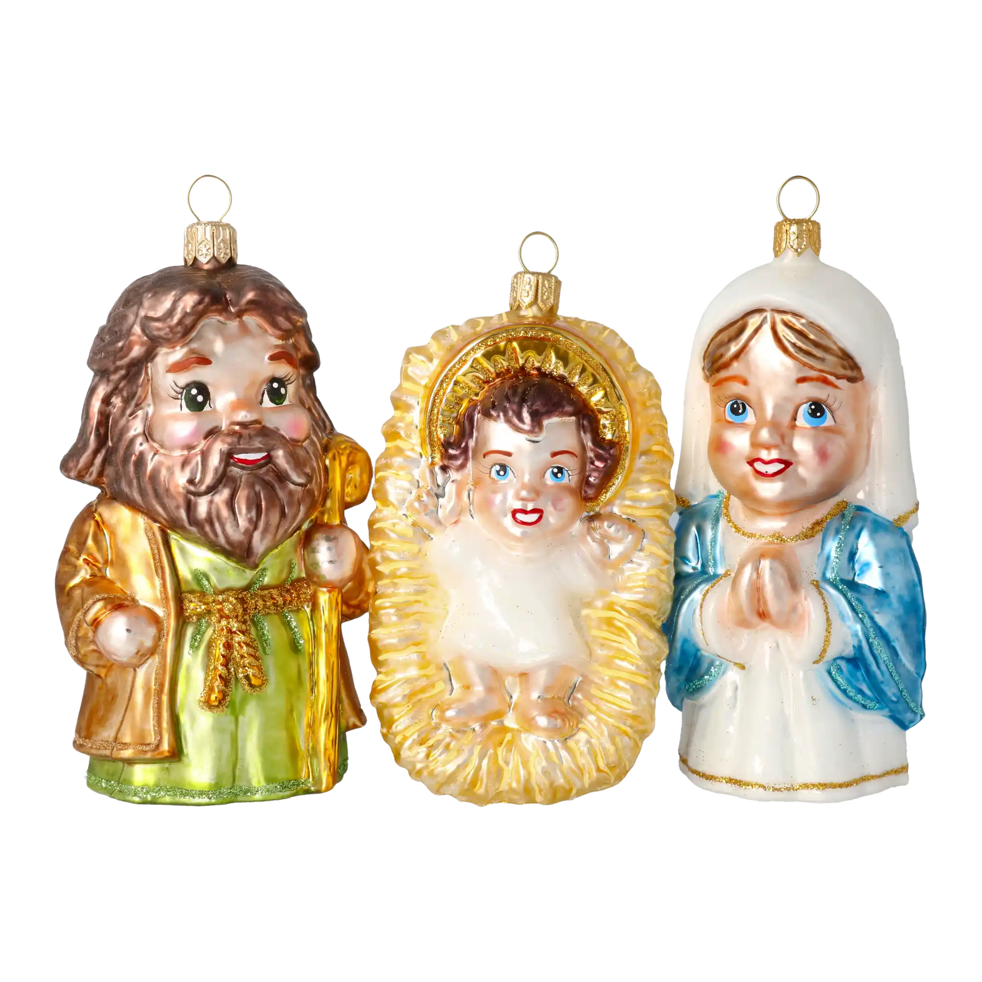 Holy Family - The Joy of the Nativity. Handmade Glass Christmas ornament.