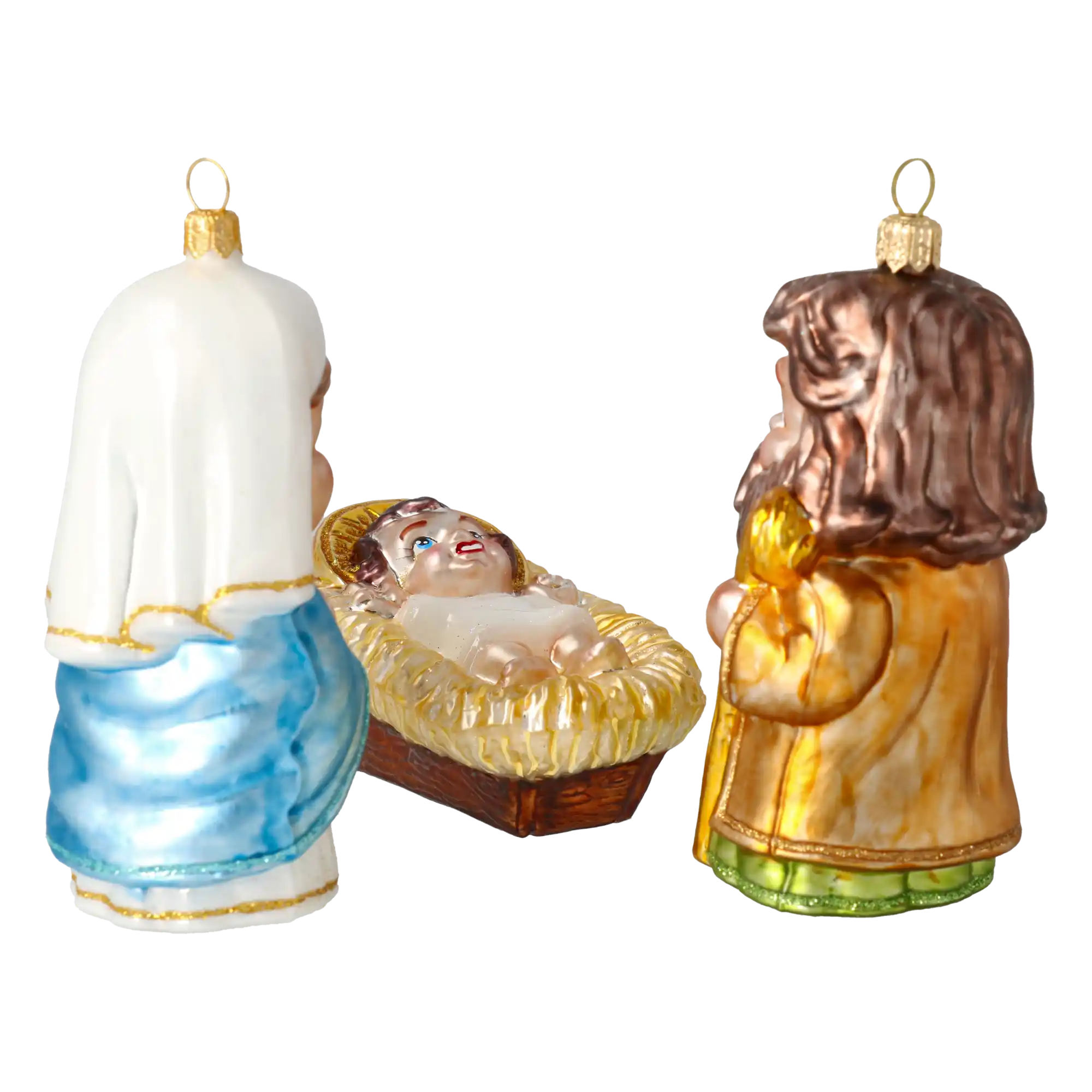 Holy Family - The Joy of the Nativity. Handmade Glass Christmas ornament.