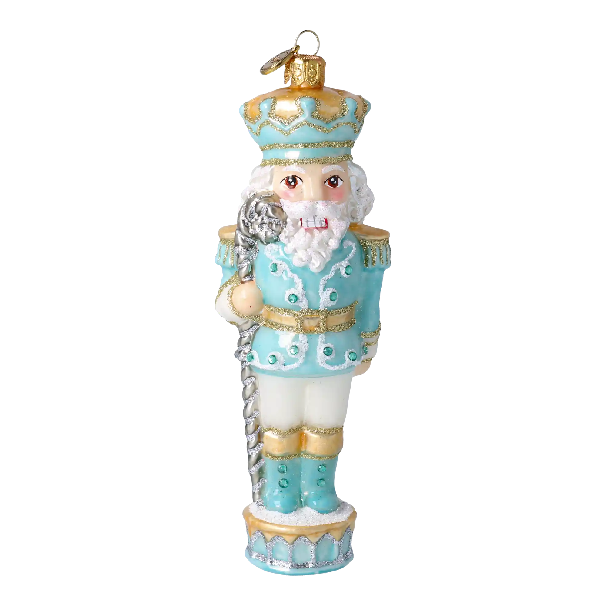 Icing Nutcracker. Handmade Glass Christmas ornament.