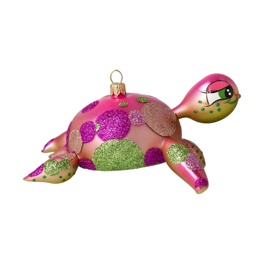 Turtle-Friend from the Ocean. Handmade Glass Christmas ornament.