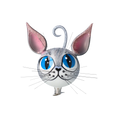 Load image into Gallery viewer, Magic Grey Cat. Handmade Glass Christmas ornament.
