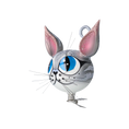 Load image into Gallery viewer, Magic Grey Cat. Handmade Glass Christmas ornament.
