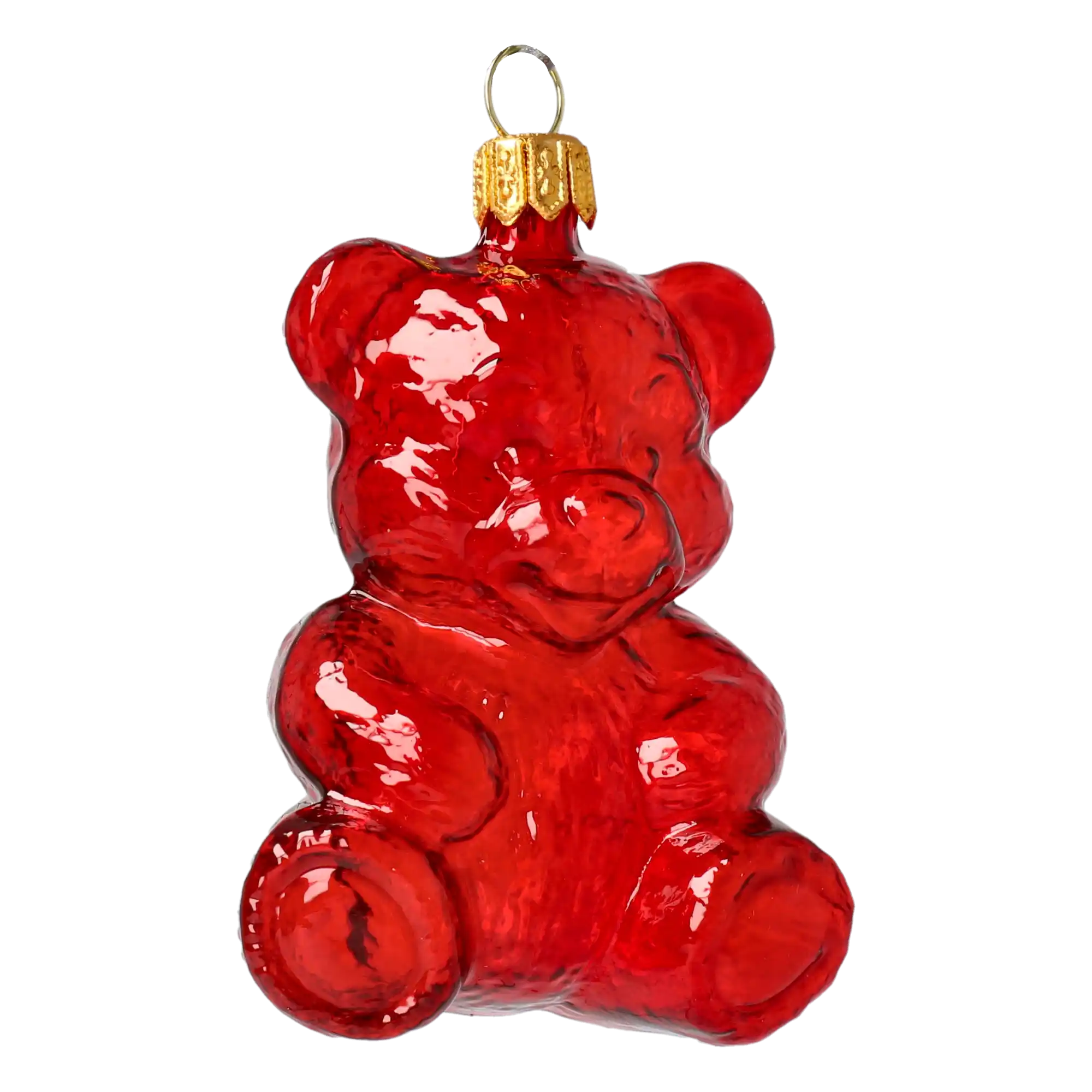 Red Gummy Bear. Handmade Glass Christmas ornament.