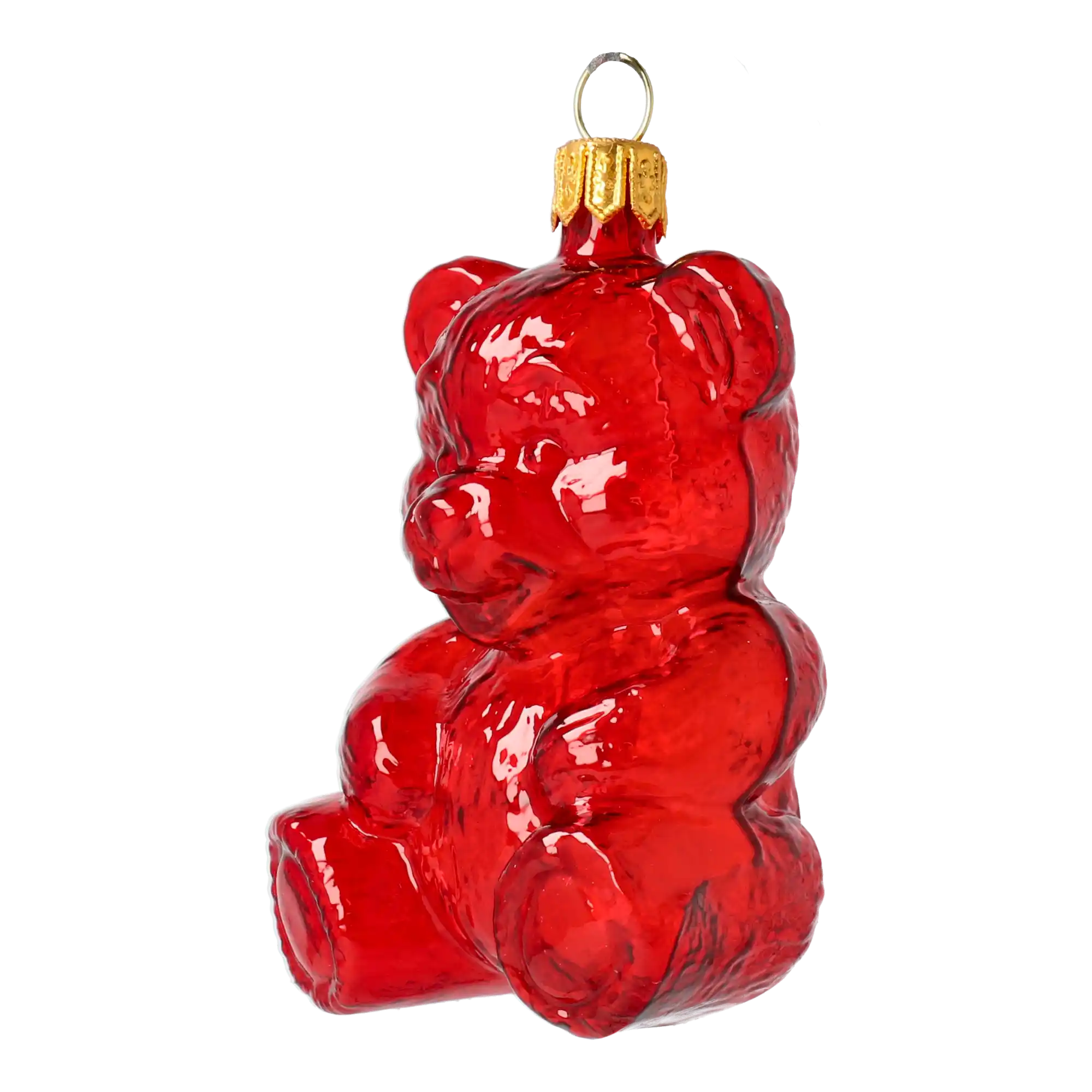 Red Gummy Bear. Handmade Glass Christmas ornament.