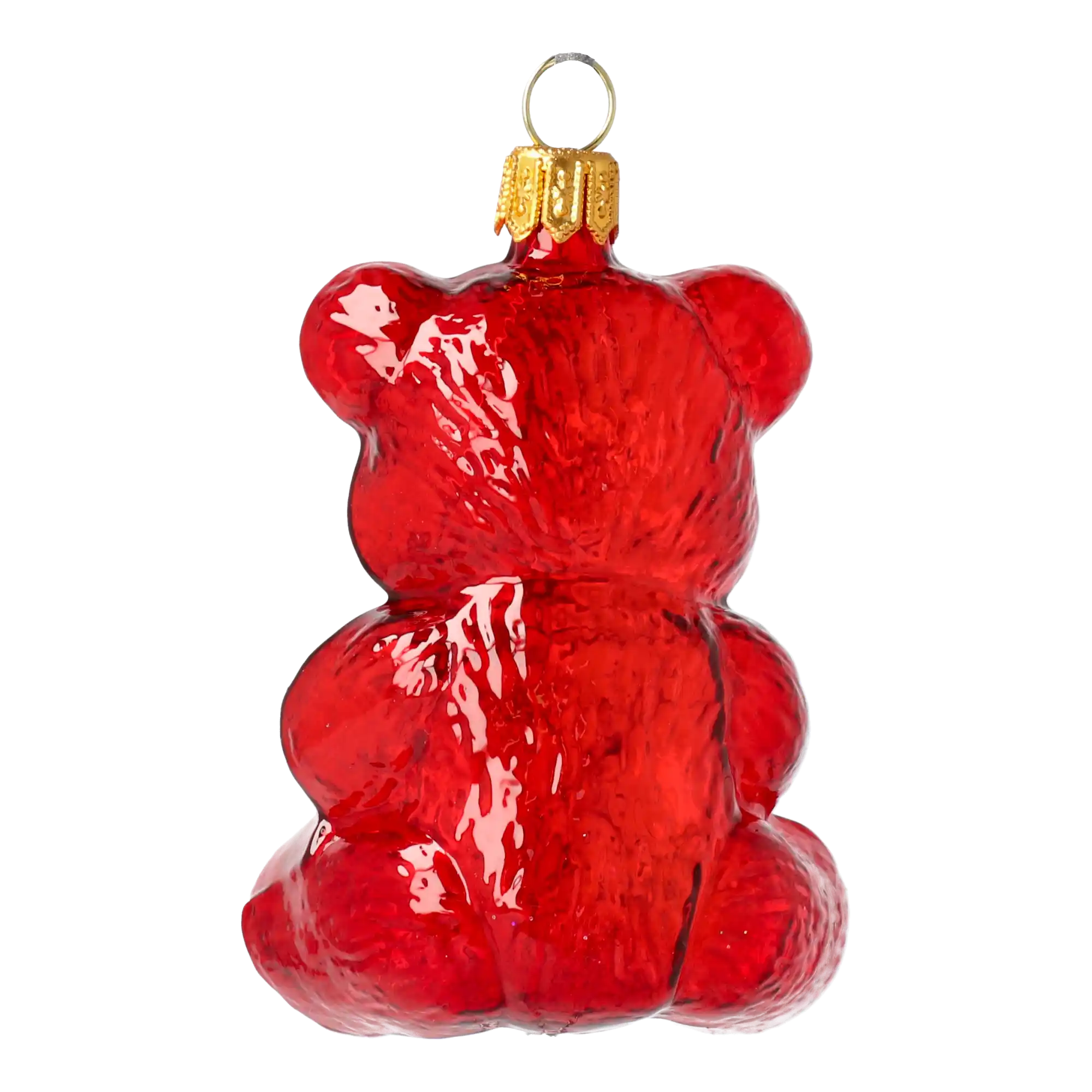 Red Gummy Bear. Handmade Glass Christmas ornament.