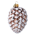 Load image into Gallery viewer, Winter Cone. Handmade Glass Christmas ornament.
