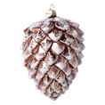 Load image into Gallery viewer, Royal cone of the Winter Forest. Handmade Glass Christmas ornament.
