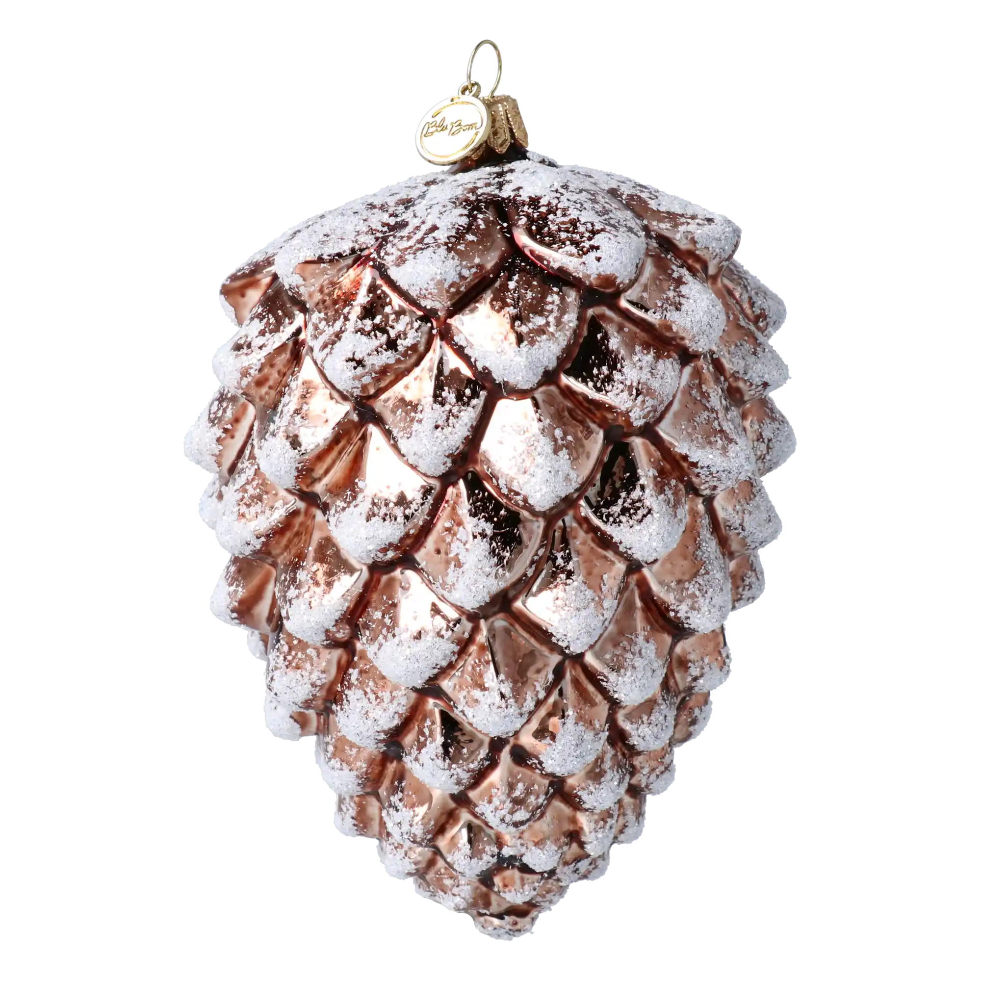 Royal cone of the Winter Forest. Handmade Glass Christmas ornament.