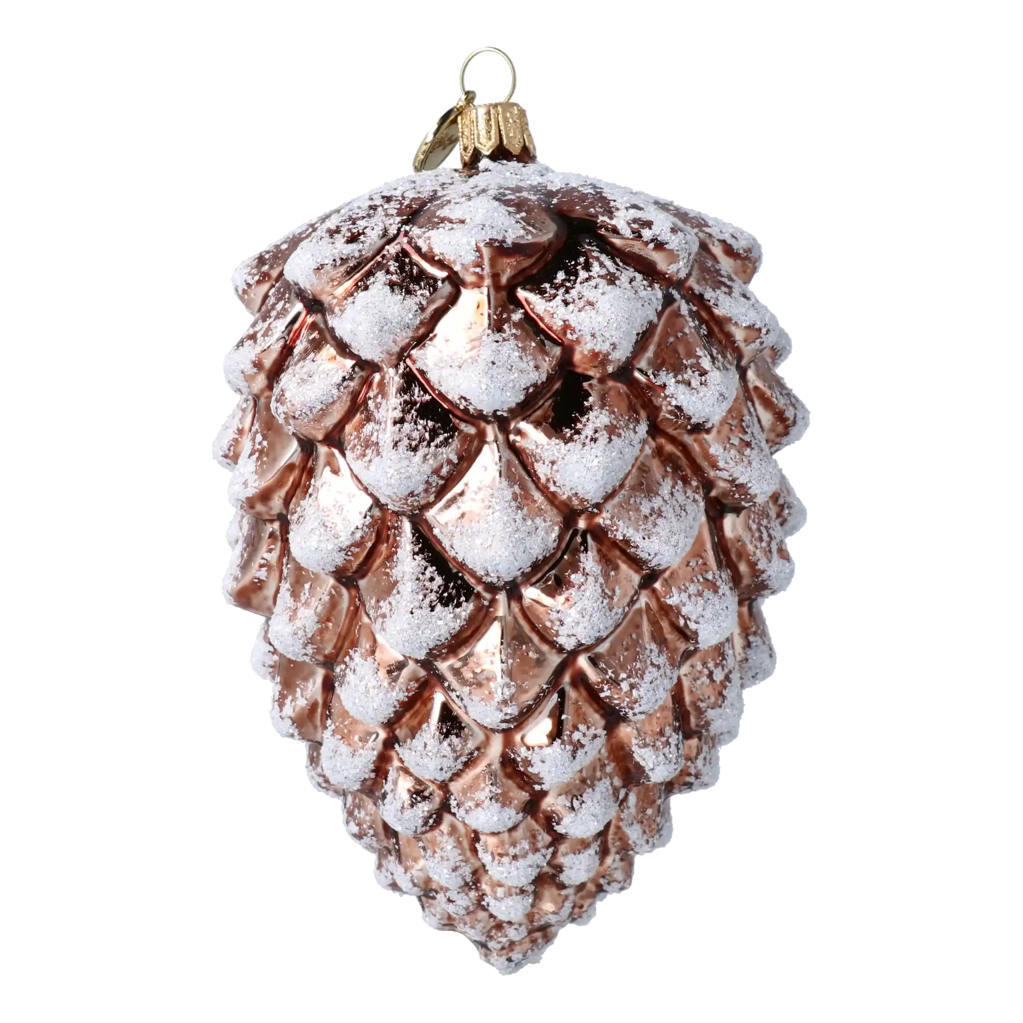 Royal cone of the Winter Forest. Handmade Glass Christmas ornament.