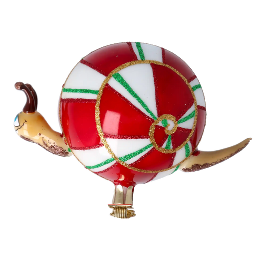 Festive Snail Handmade Glass Christmas ornament