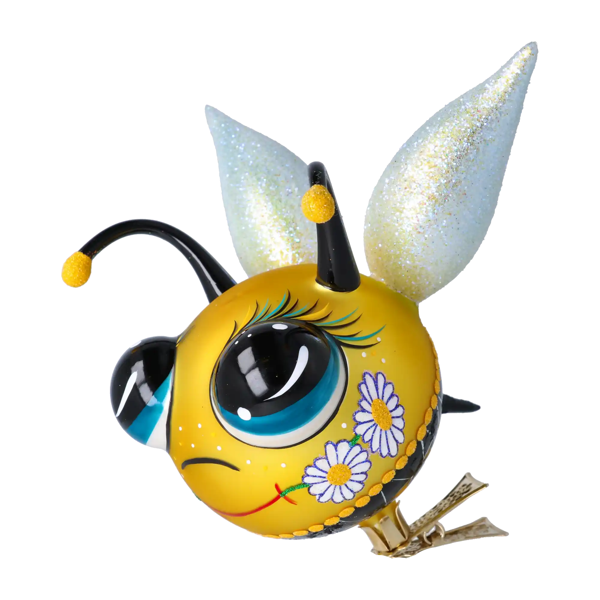 Cute Bee. Handmade Glass Christmas ornament.