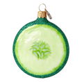 Load image into Gallery viewer, Cucumber Slice. Handmade Glass Christmas ornament.
