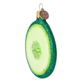 Load image into Gallery viewer, Cucumber Slice. Handmade Glass Christmas ornament.
