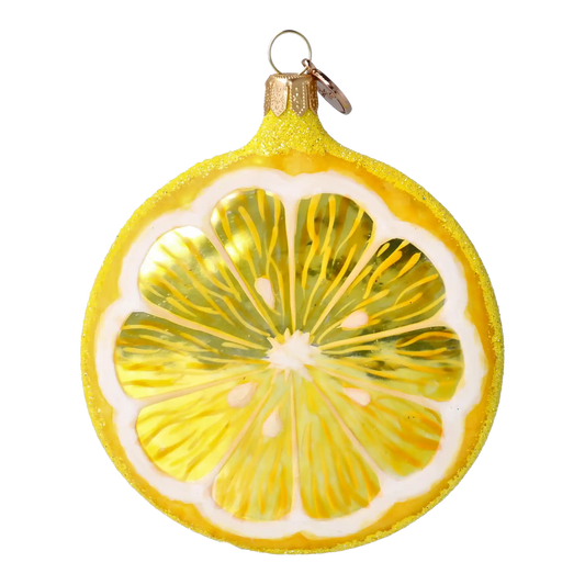 Lemon Slice. Handmade Glass Christmas ornament.