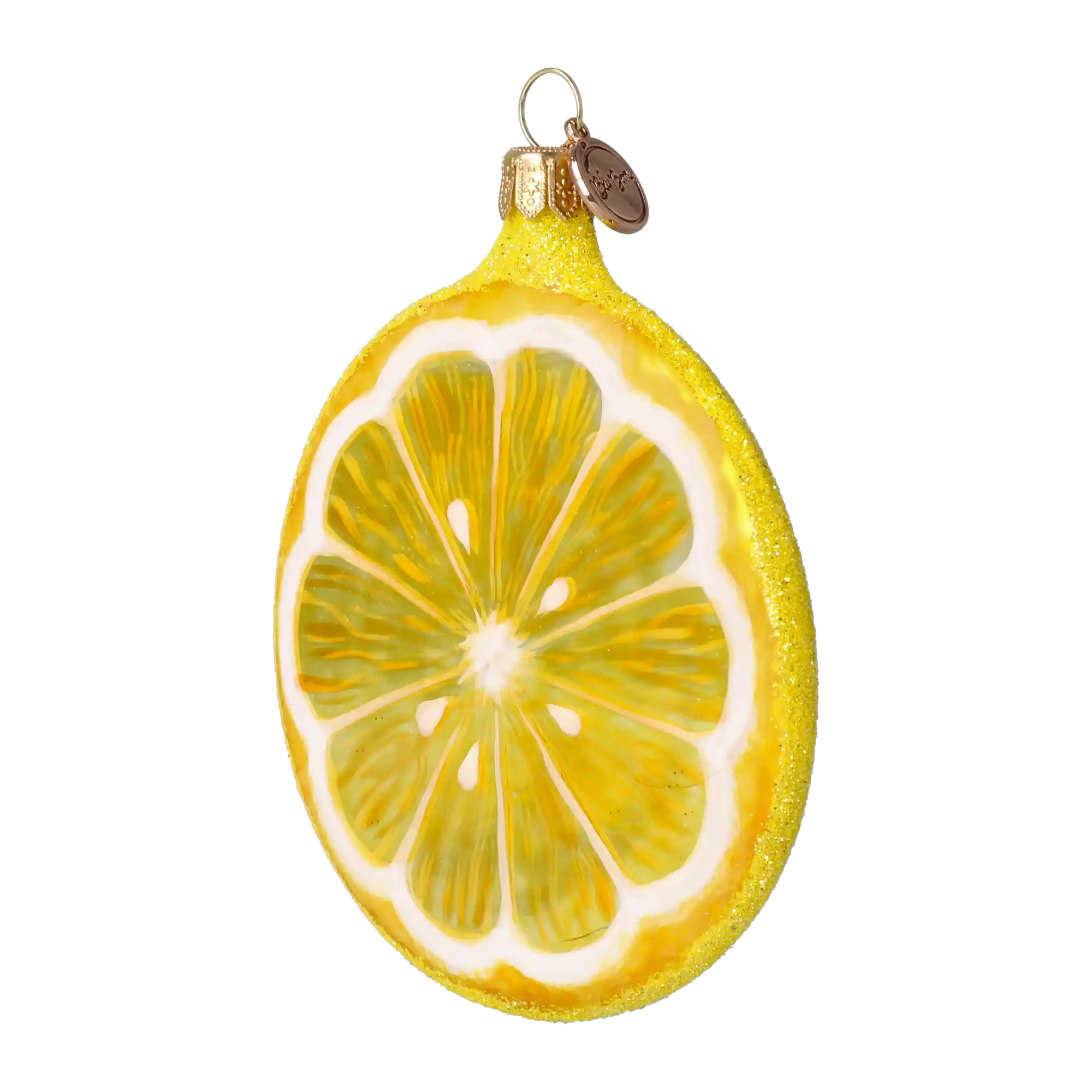 Lemon Slice. Handmade Glass Christmas ornament.