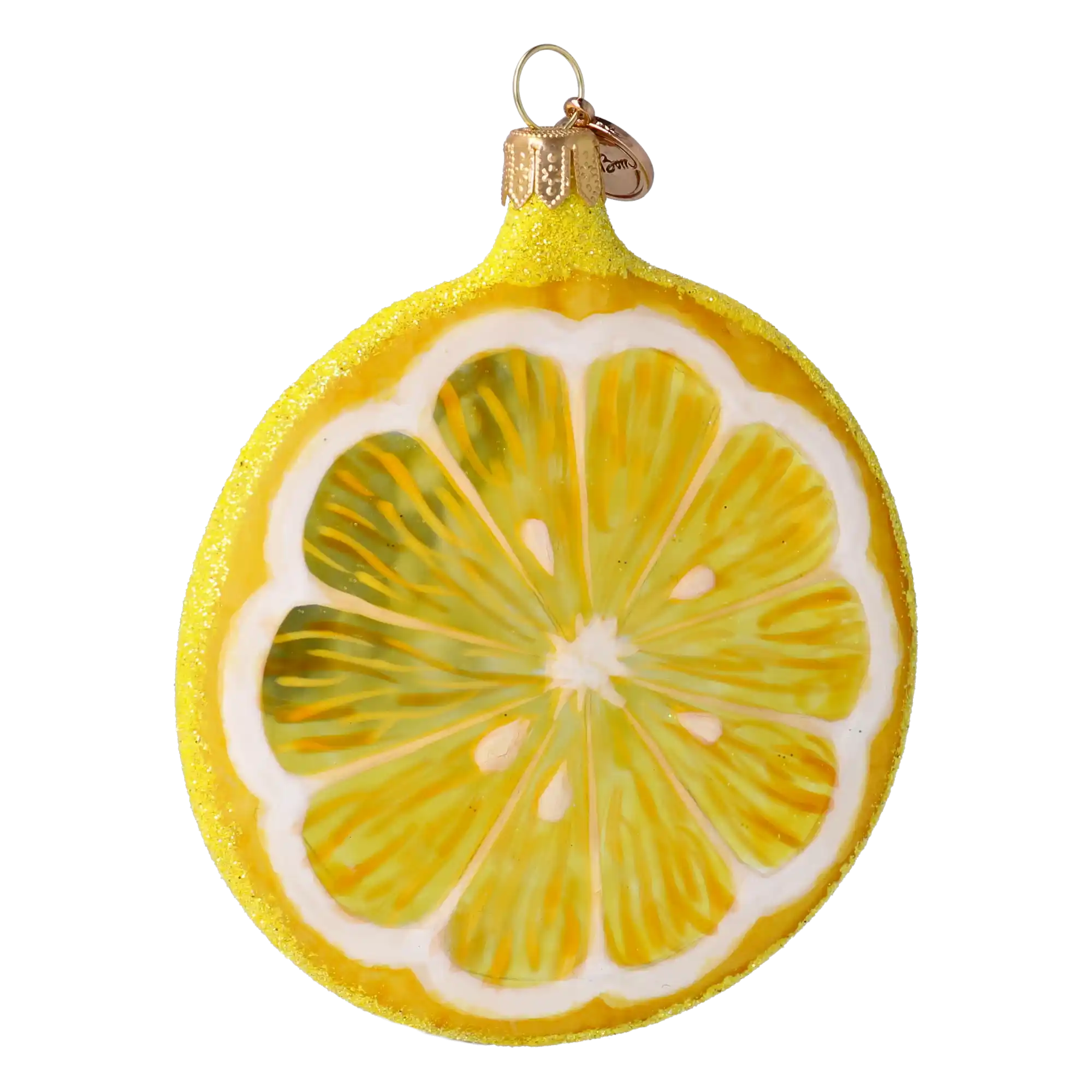 Lemon Slice. Handmade Glass Christmas ornament.