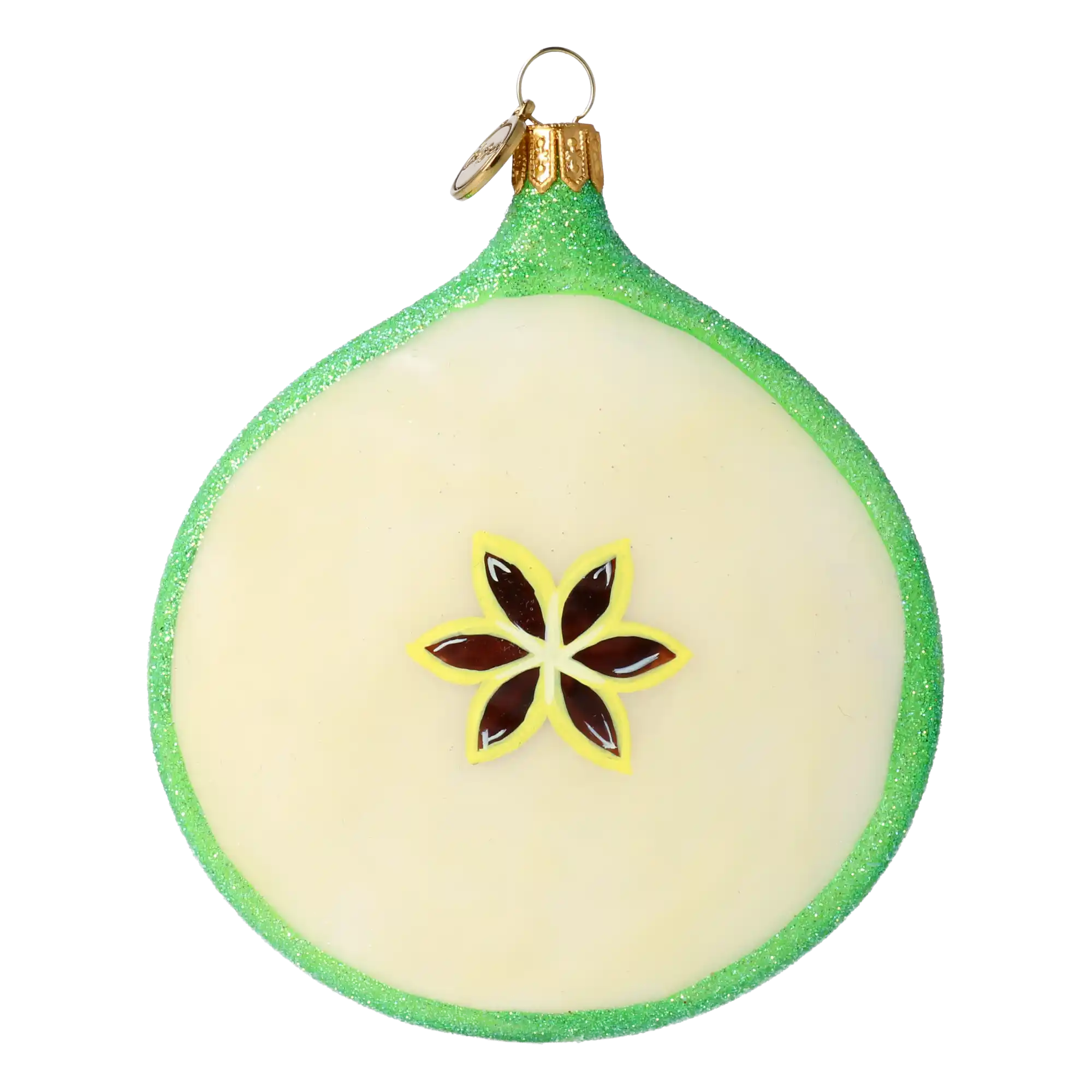 Christmas Apple - Hand Painted. Handmade Glass Christmas ornament.