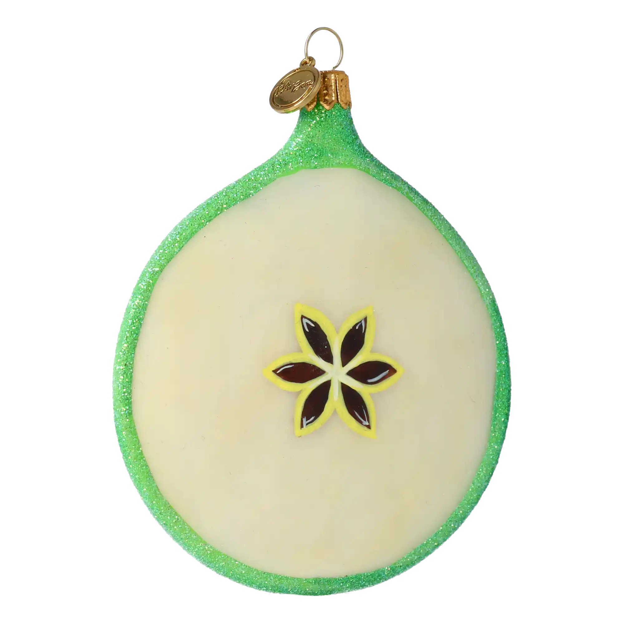 Christmas Apple - Hand Painted. Handmade Glass Christmas ornament.