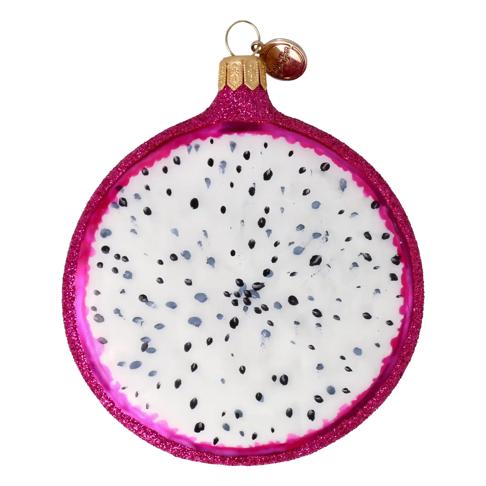 Dragon Fruit. Handmade Glass Christmas ornament.