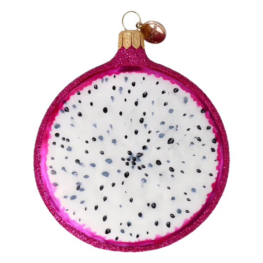 Dragon Fruit. Handmade Glass Christmas ornament.