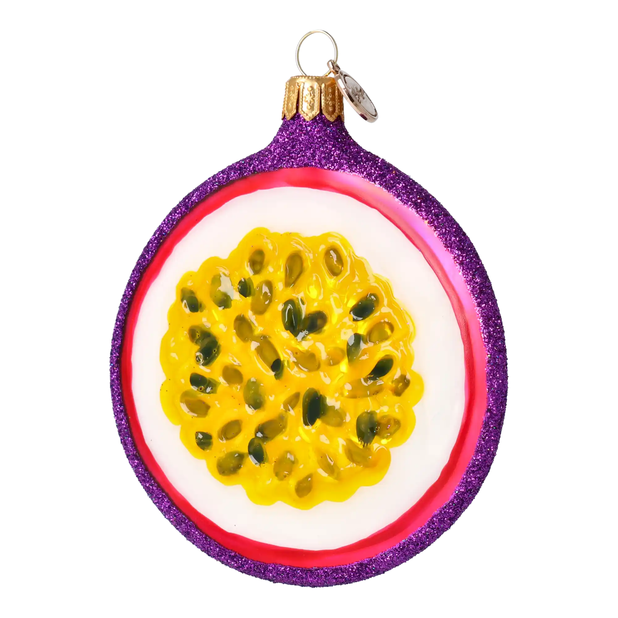 Tropical Maracuja. Handmade Glass Christmas ornament.