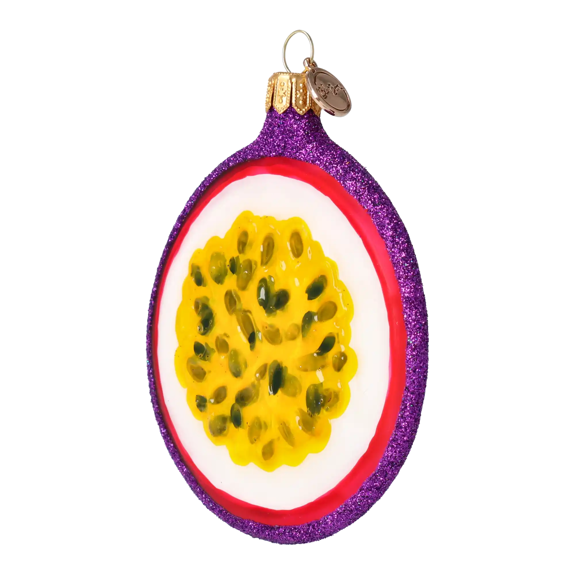 Tropical Maracuja. Handmade Glass Christmas ornament.