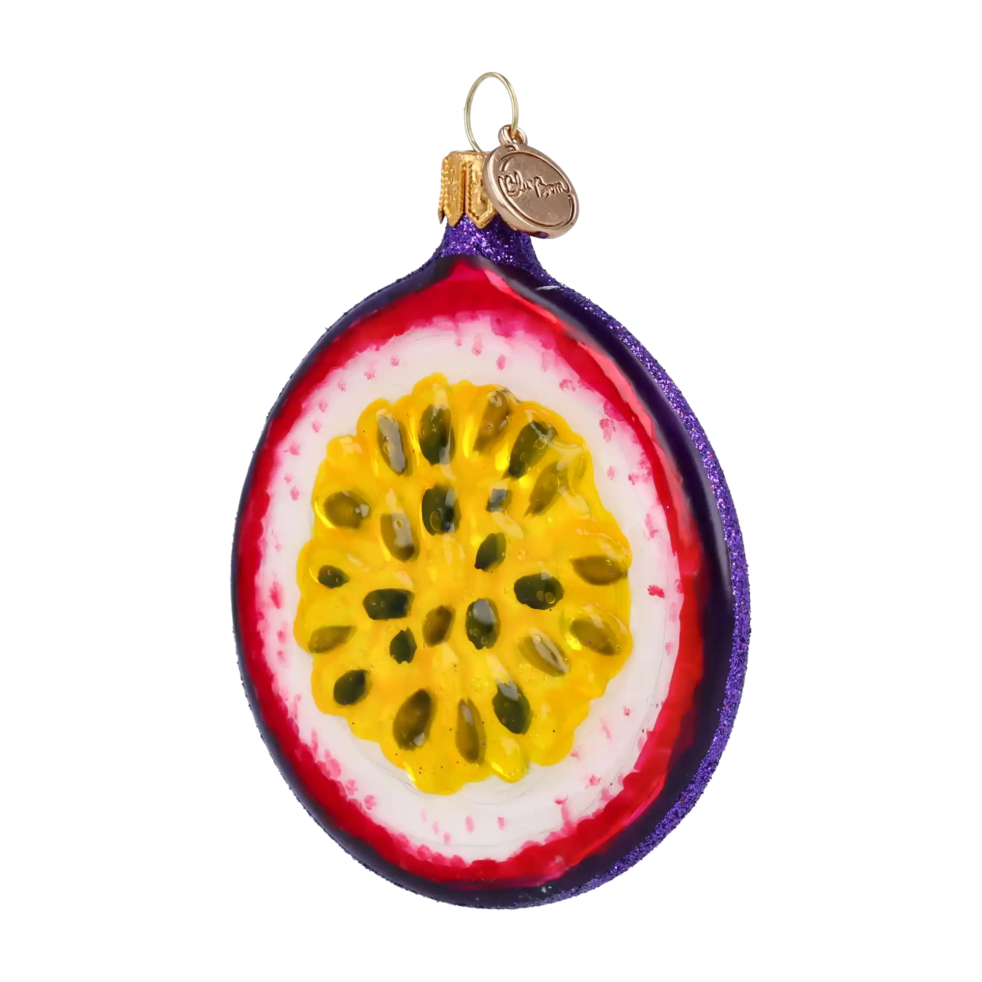 Tropical Maracuja. Handmade Glass Christmas ornament.