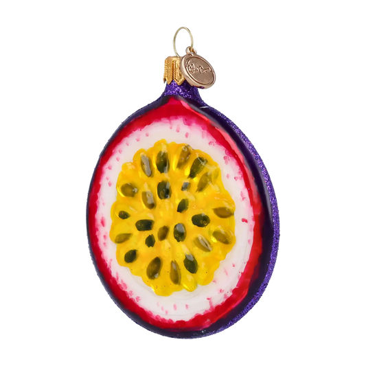 Tropical Maracuja. Handmade Glass Christmas ornament.