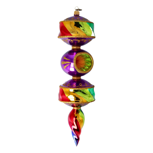 Majestic Rainbow Drop. Handmade Glass Christmas ornament.