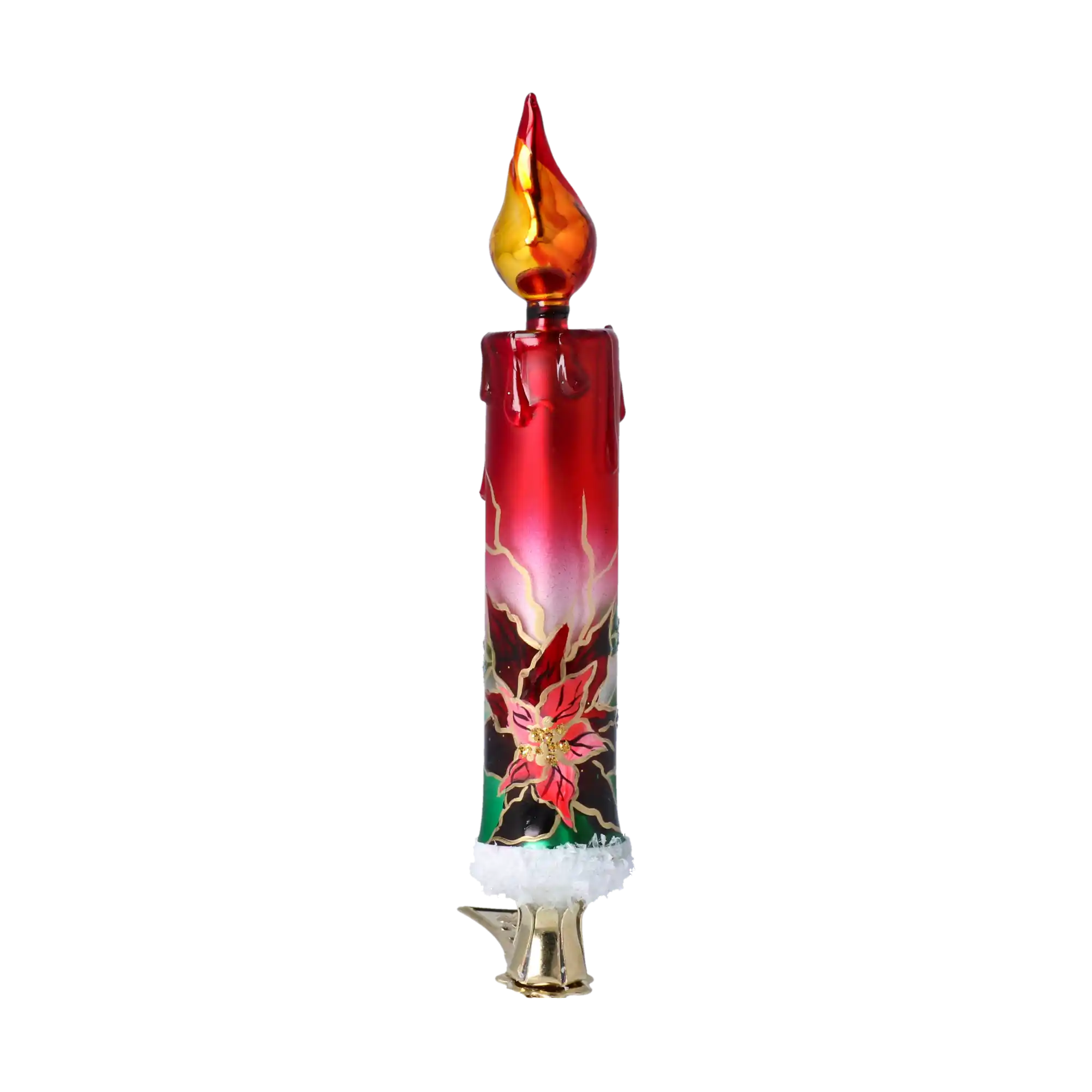 Christmas Candle. Handmade Glass Christmas ornament.