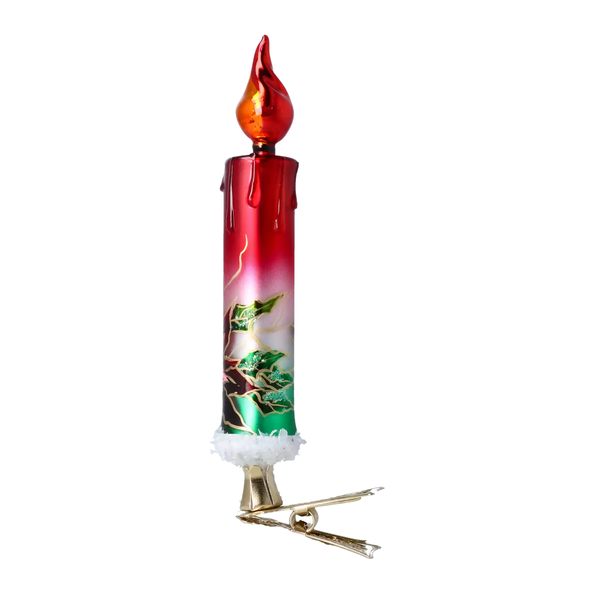 Christmas Candle. Handmade Glass Christmas ornament.