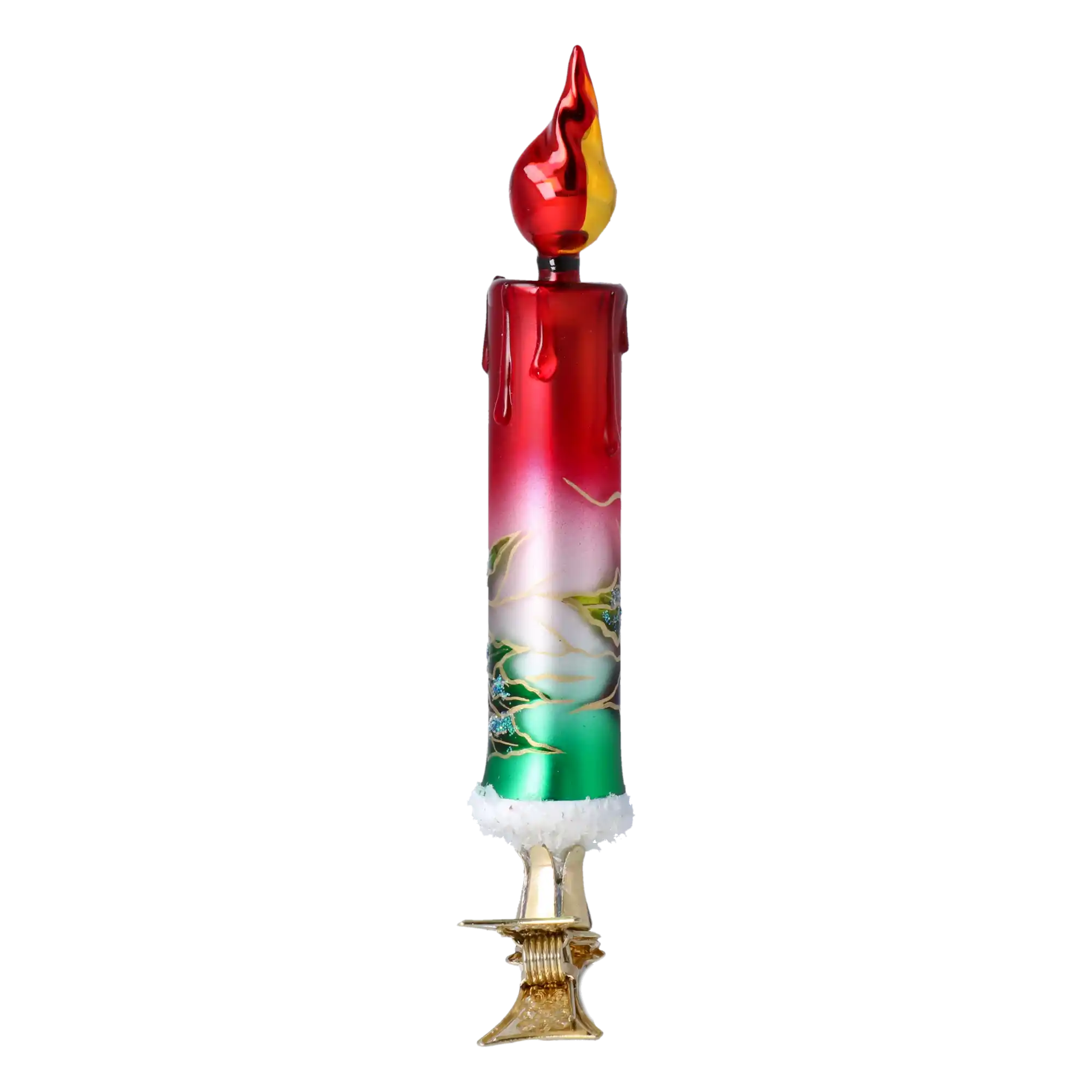 Christmas Candle. Handmade Glass Christmas ornament.