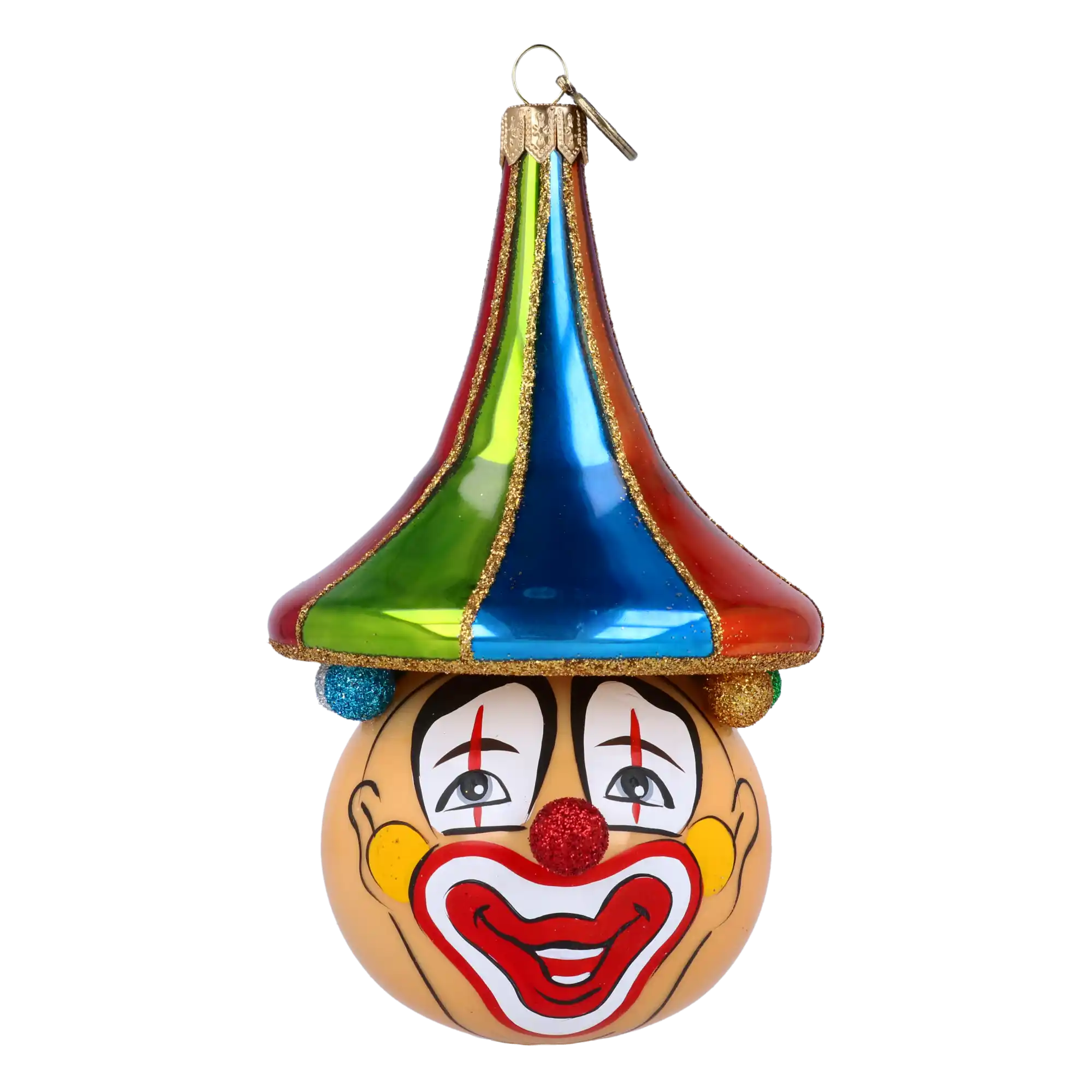 Charming Clown-glass ornament. Handmade Glass Christmas ornament.