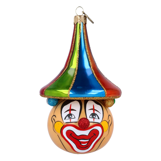 Charming Clown-glass ornament. Handmade Glass Christmas ornament.