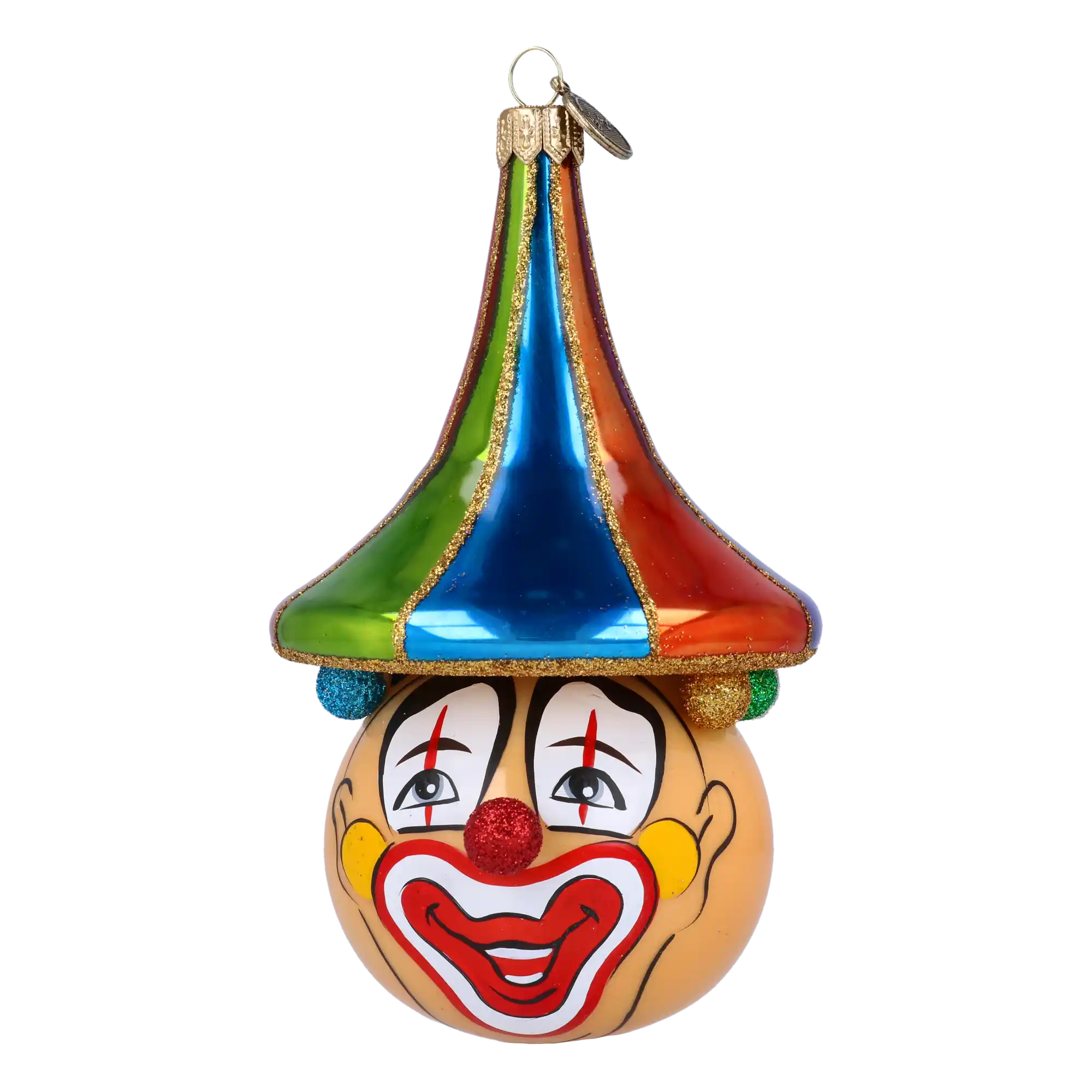 Charming Clown-glass ornament. Handmade Glass Christmas ornament.