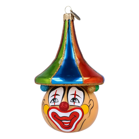 Charming Clown-glass ornament. Handmade Glass Christmas ornament.