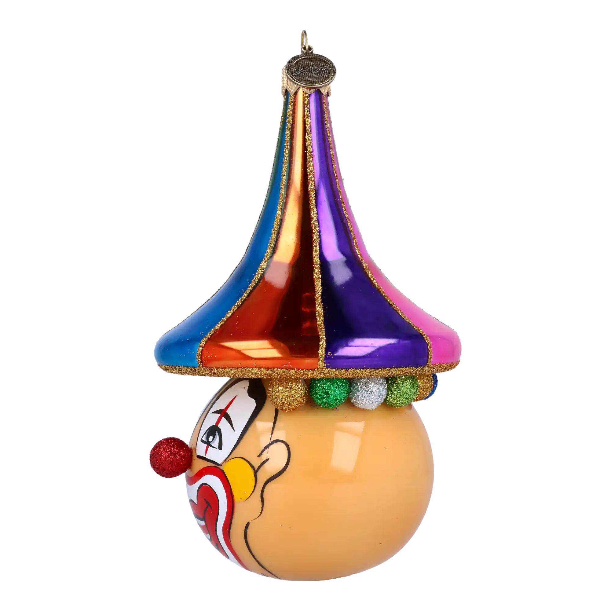 Charming Clown-glass ornament. Handmade Glass Christmas ornament.