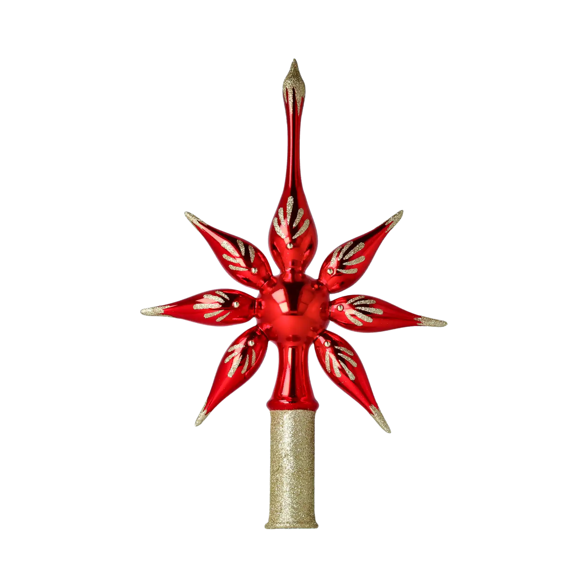 Red star. Handmade Glass Christmas ornament.