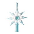 Load image into Gallery viewer, White and Turquoise Christmas Tree Star.. Handmade Glass Christmas ornament.
