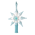 Load image into Gallery viewer, White and Turquoise Christmas Tree Star.. Handmade Glass Christmas ornament.
