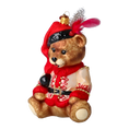 Load image into Gallery viewer, Teddy Bear Folk. Handmade Glass Christmas ornament.
