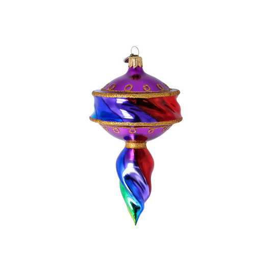 Drop Colored Flame. Handmade Glass Christmas ornament.