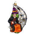 Load image into Gallery viewer, The Witch in the Moon - Magic Night. Handmade Glass Christmas ornament.
